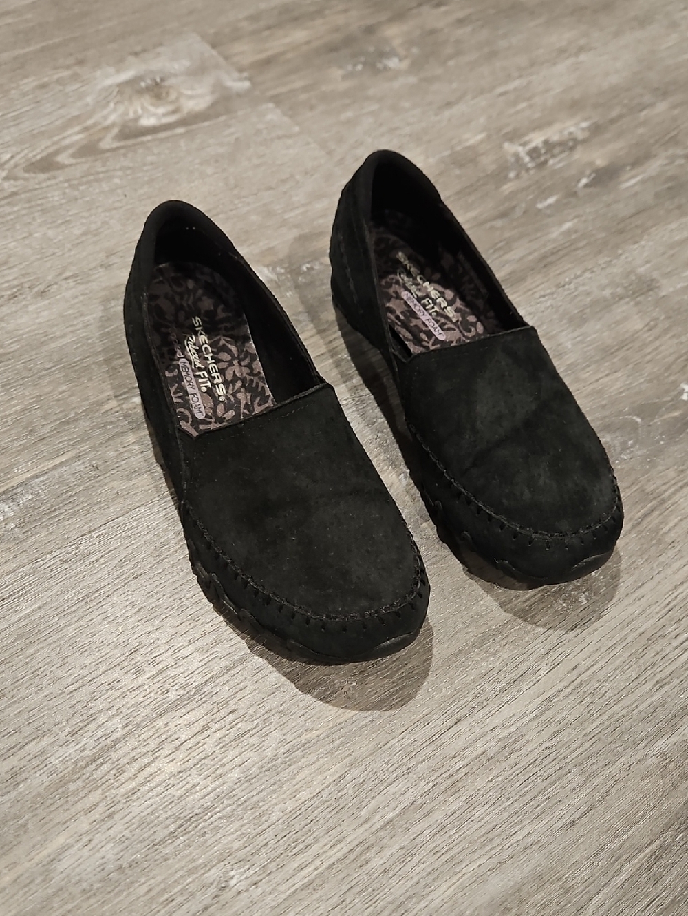 Skechers Relaxed Fit Slip-on Black Shoes Sneakers Womens 8.5